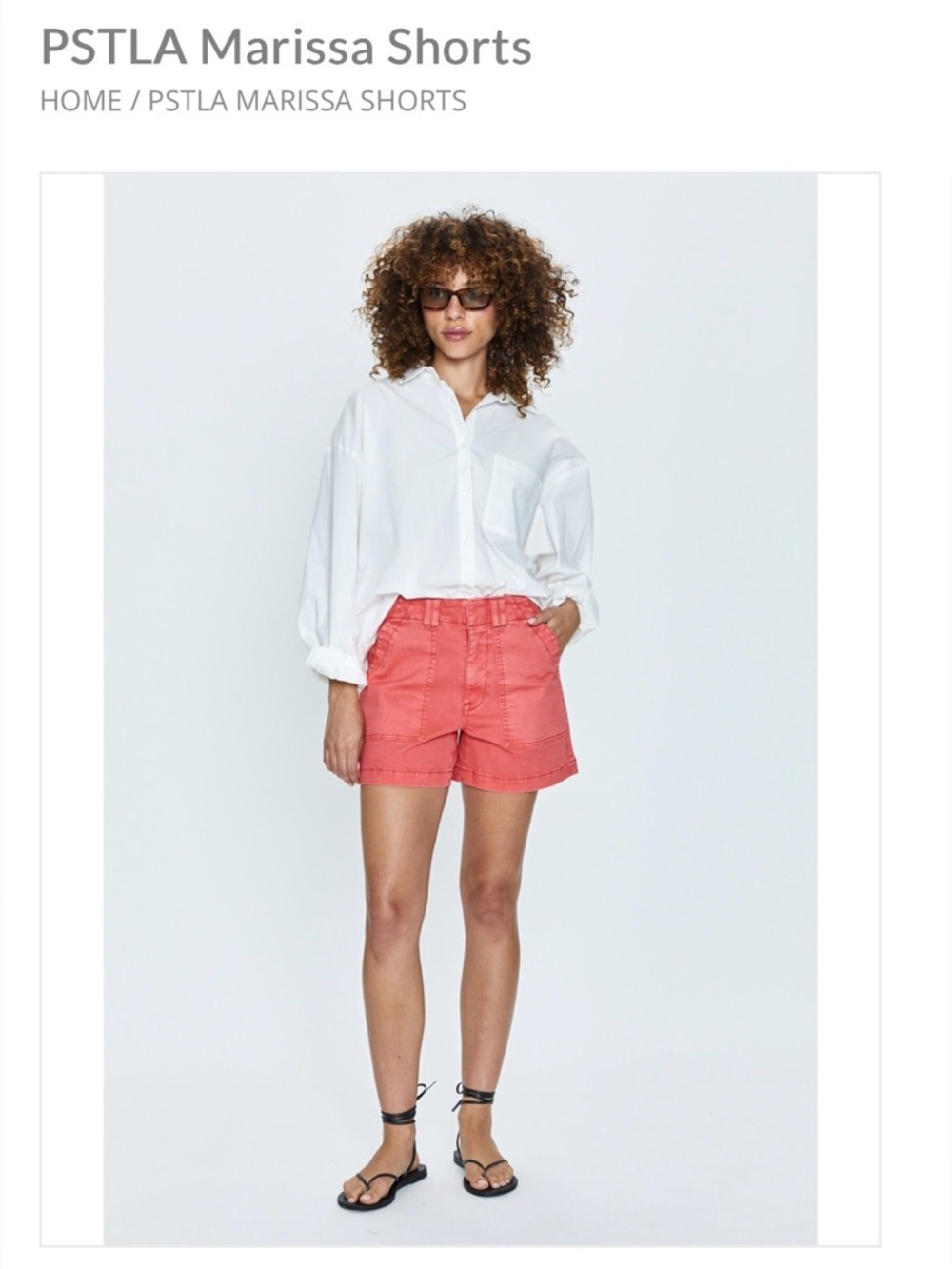 Pistola Marissa High-Rise Utility Shorts in Cherry Size 29